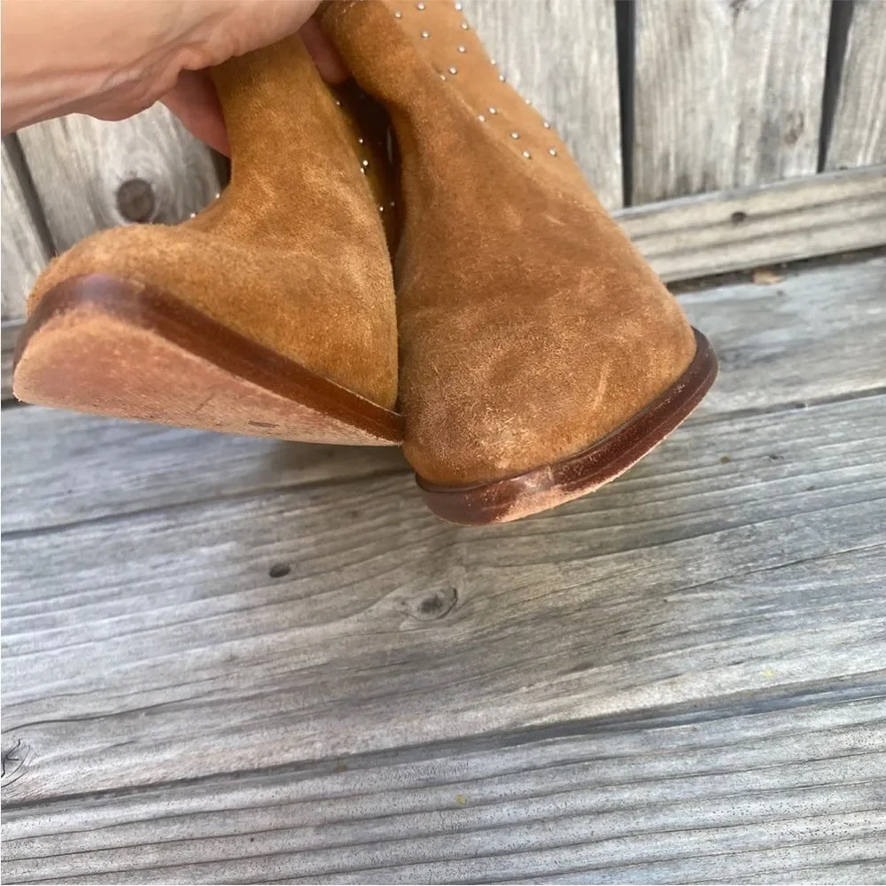 Schutz Laurinete suede Western Booties in brown size 6.5